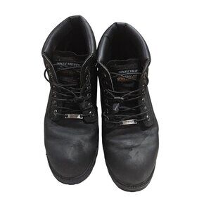 Skechers Mens Ankle High Black Waterproof Work Boots size 11.1/2